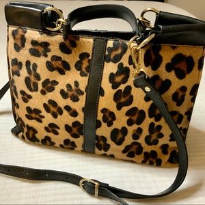Leopard leather & hide purse